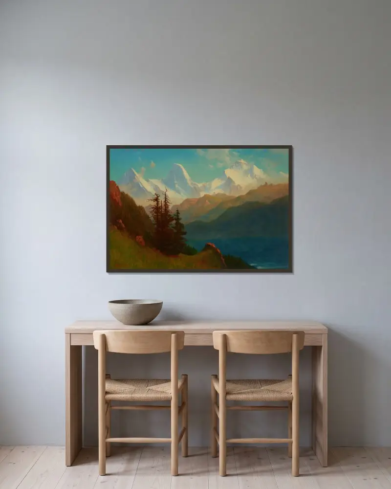 Pracht von Albert Bierstadt gerahmt an einer Wand