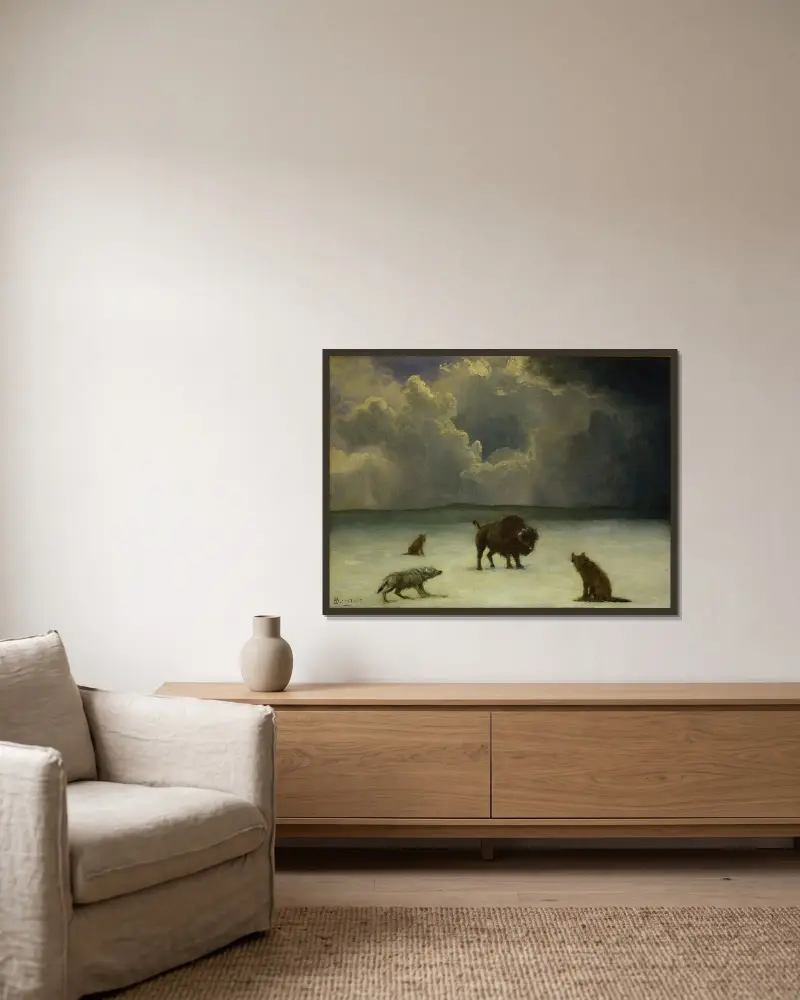 In der Falle von Albert Bierstadt gerahmt an einer Wand