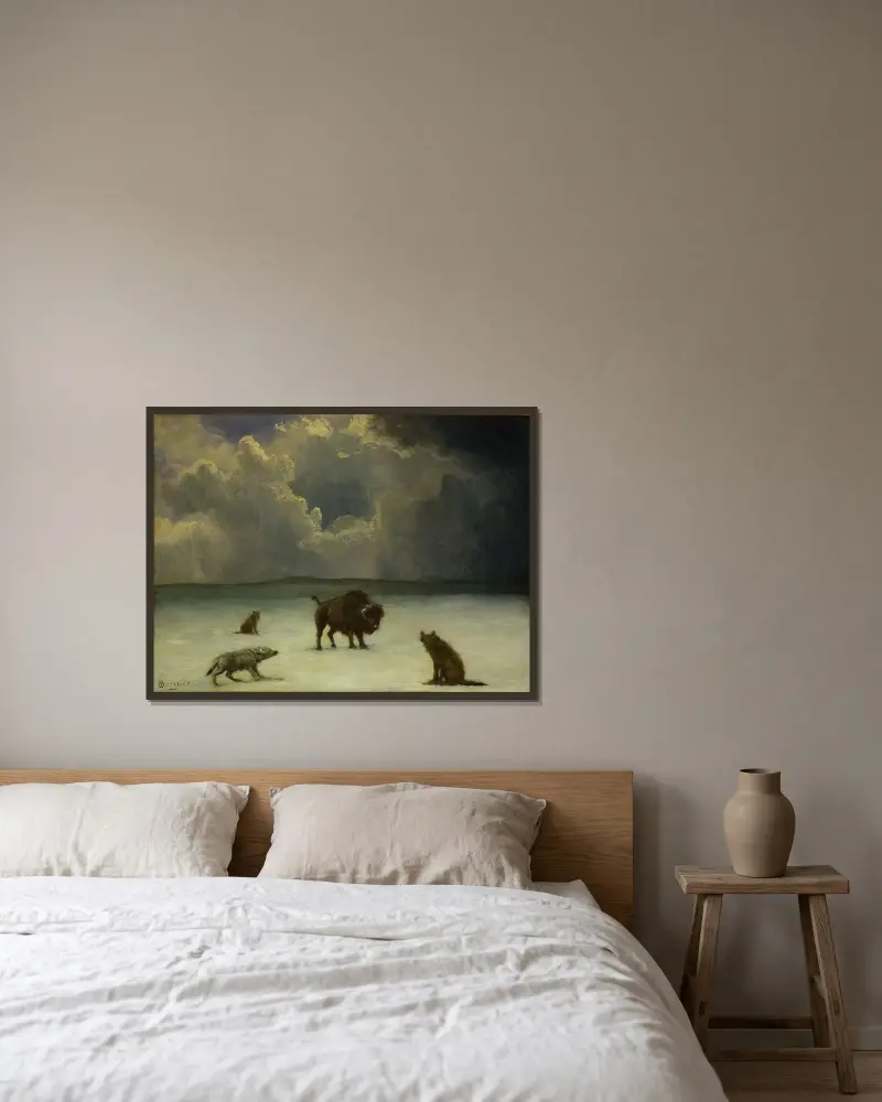 In der Falle von Albert Bierstadt gerahmt an einer Wand