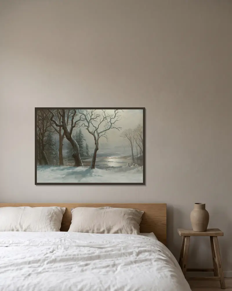Winter in Yosemite von Albert Bierstadt gerahmt an einer Wand