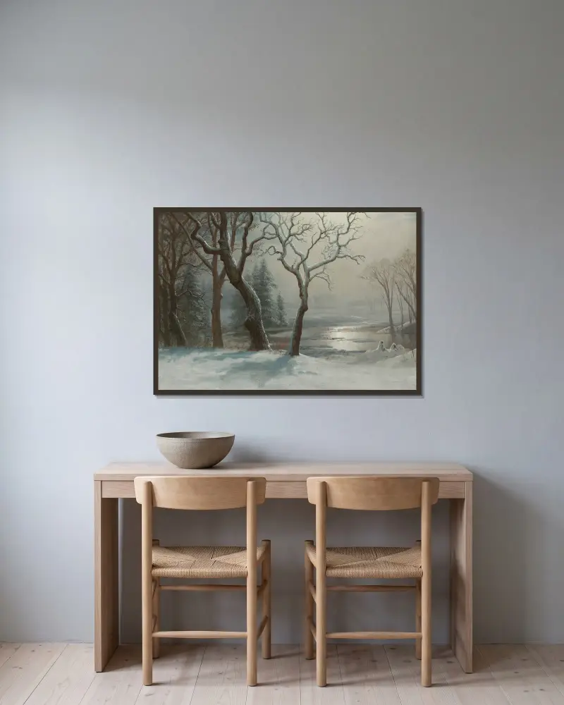 Winter in Yosemite von Albert Bierstadt gerahmt an einer Wand