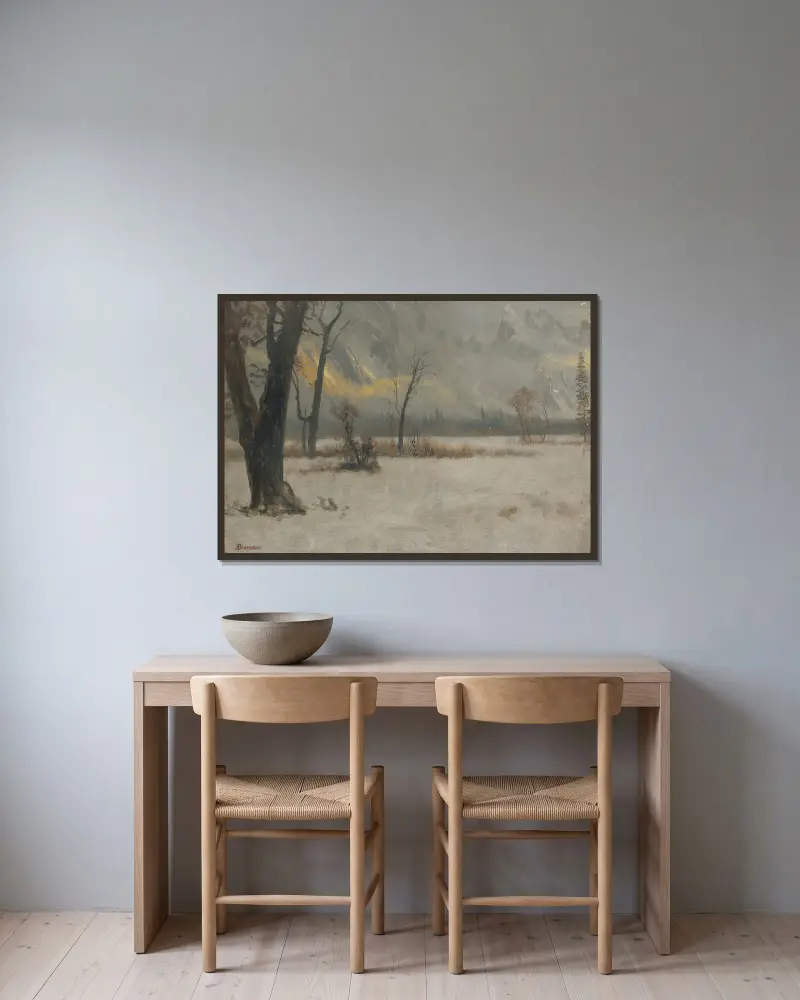 Zimowy krajobraz, Albert Bierstadt w ramie na ścianie