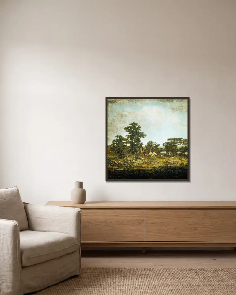 Indiański obóz, 1880, Ralph Albert Blakelock w ramie na ścianie