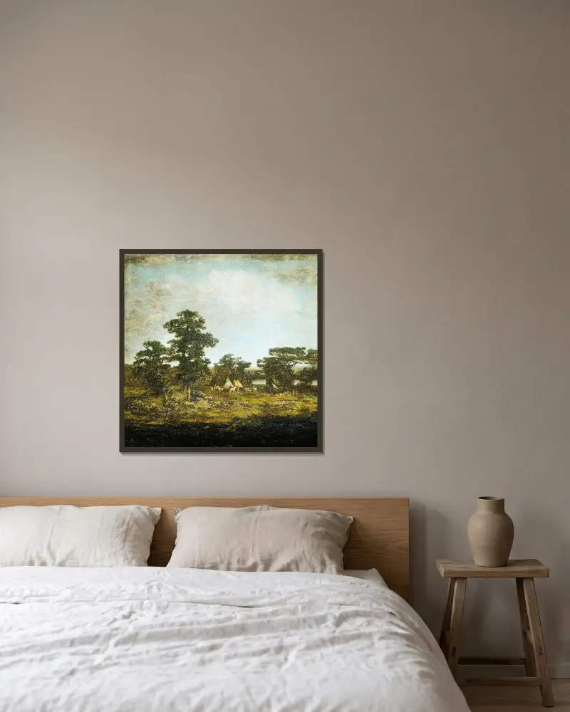 Indiański obóz, 1880, Ralph Albert Blakelock w ramie na ścianie