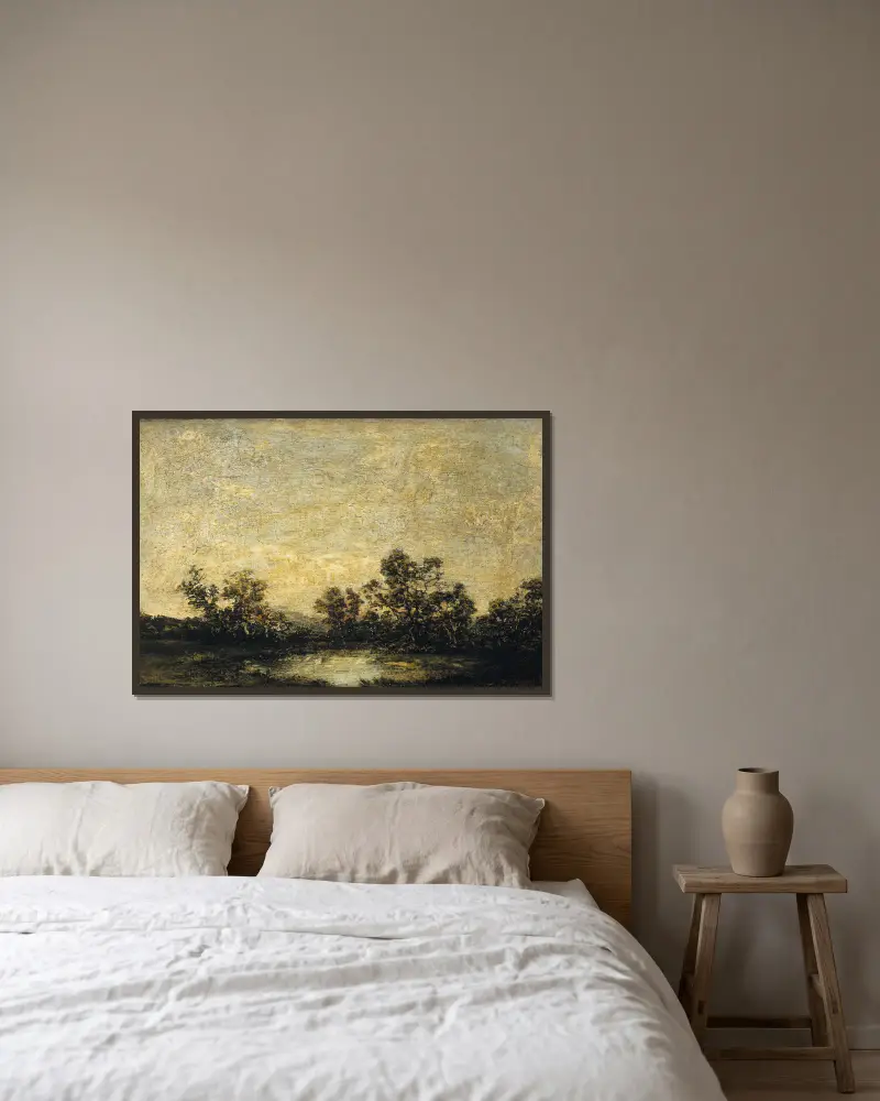 Krajina, 1879, Ralph Albert Blakelock v rámu na stěně