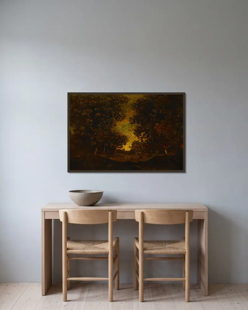 Pozdní odpoledne, Ralph Albert Blakelock v rámu na stěně