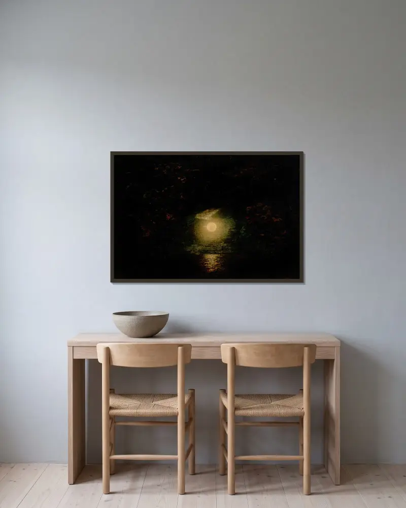 Měsíční svit – Nr. 1, Ralph Albert Blakelock v rámu na stěně