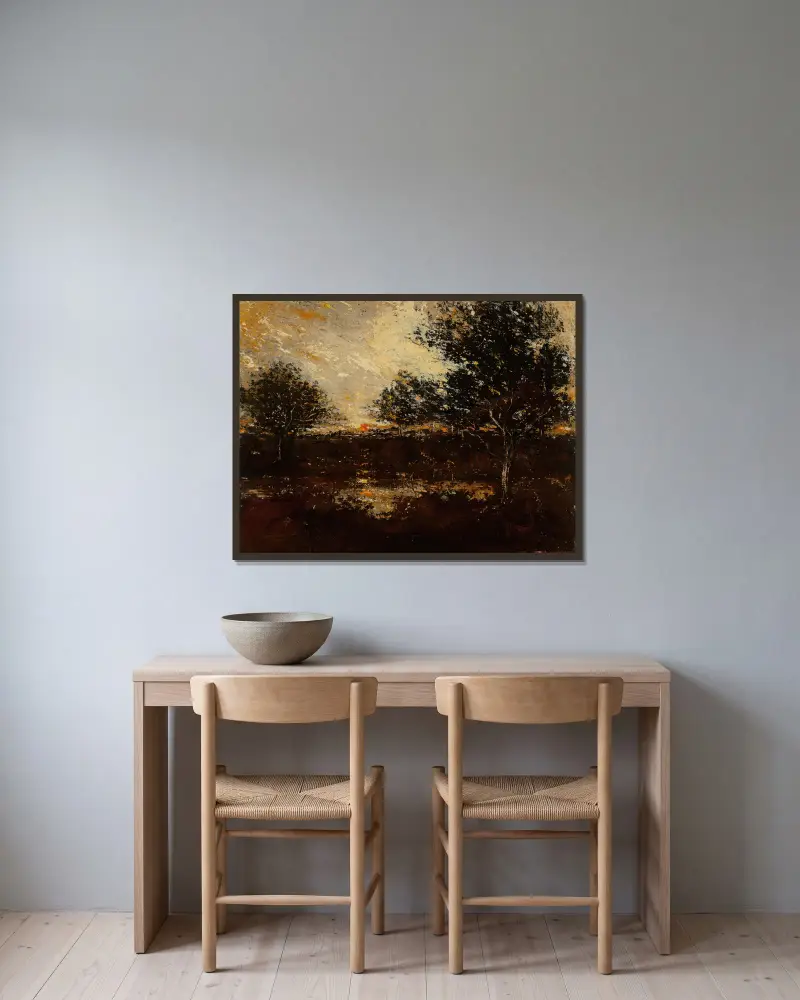 Reflexionen von Ralph Albert Blakelock gerahmt an einer Wand