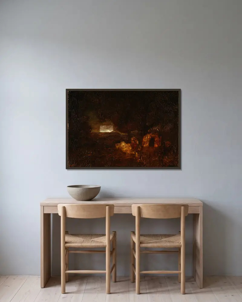 Stavitelé kánoí, Ralph Albert Blakelock v rámu na stěně