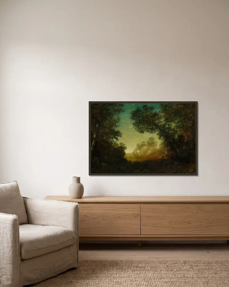 Výhled, Ralph Albert Blakelock v rámu na stěně