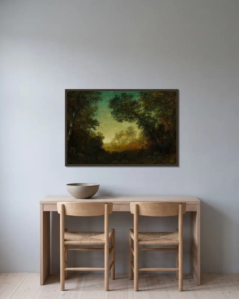 Výhled, Ralph Albert Blakelock v rámu na stěně