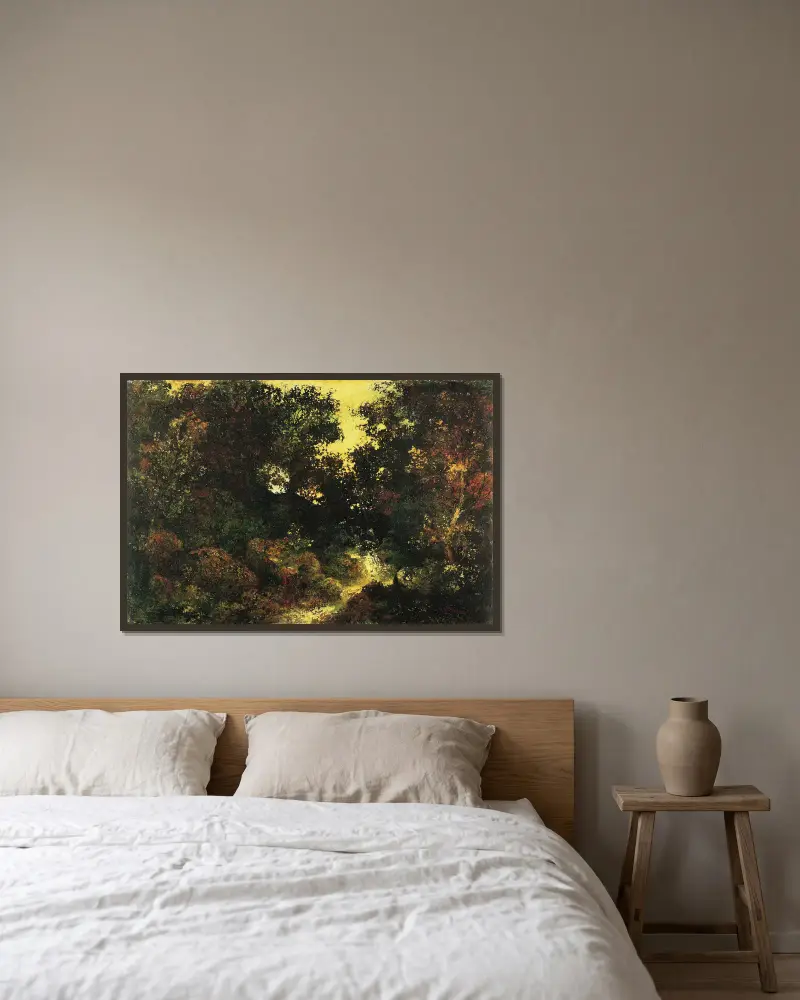 Lesní potok, Ralph Albert Blakelock v rámu na stěně