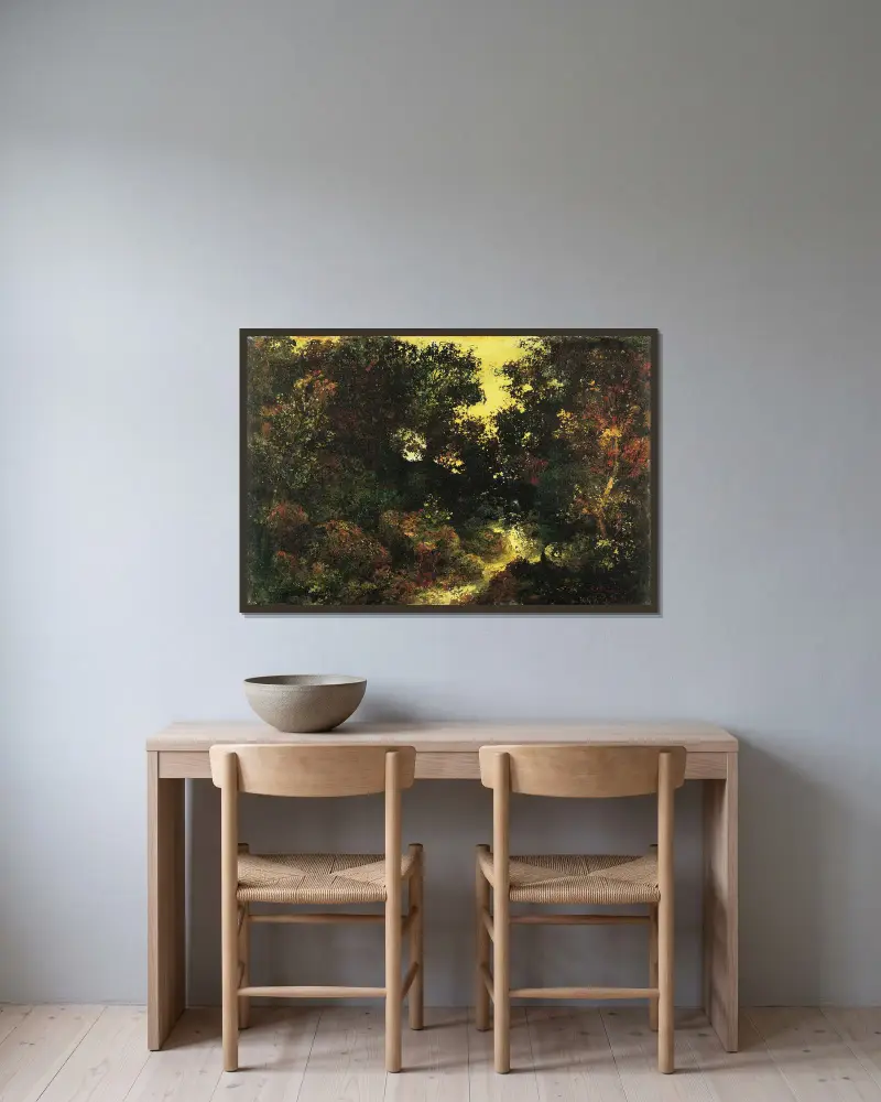Lesní potok, Ralph Albert Blakelock v rámu na stěně