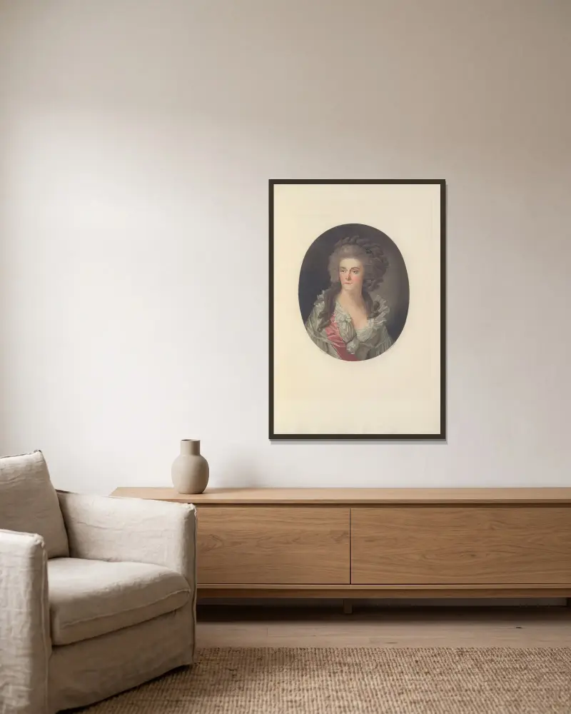 Frederica Sophia Wilhelmina of Prussia, Princess of Orange Nassau (C. M. Descourtis after J. F. A. Tischbein) av Albert Christophle inramad på en vägg