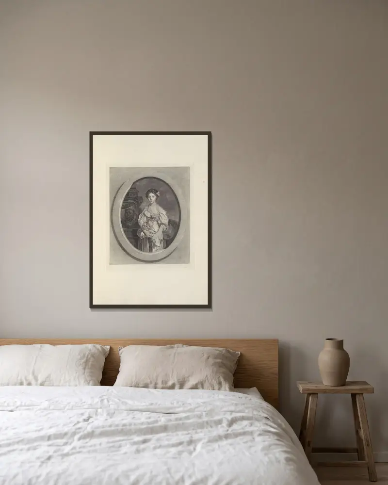 Den krossade krukan av Albert Christophle inramad på en vägg