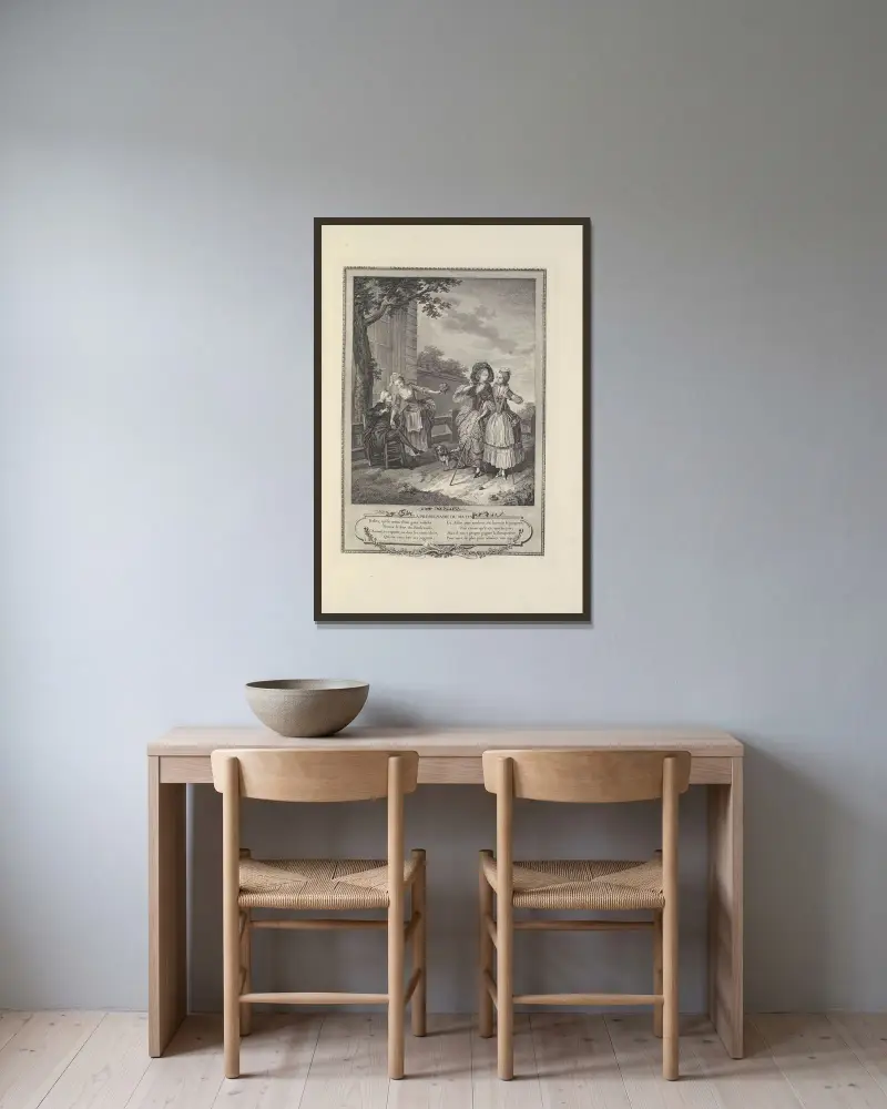 Der Morgenspaziergang von Albert Christophle gerahmt an einer Wand