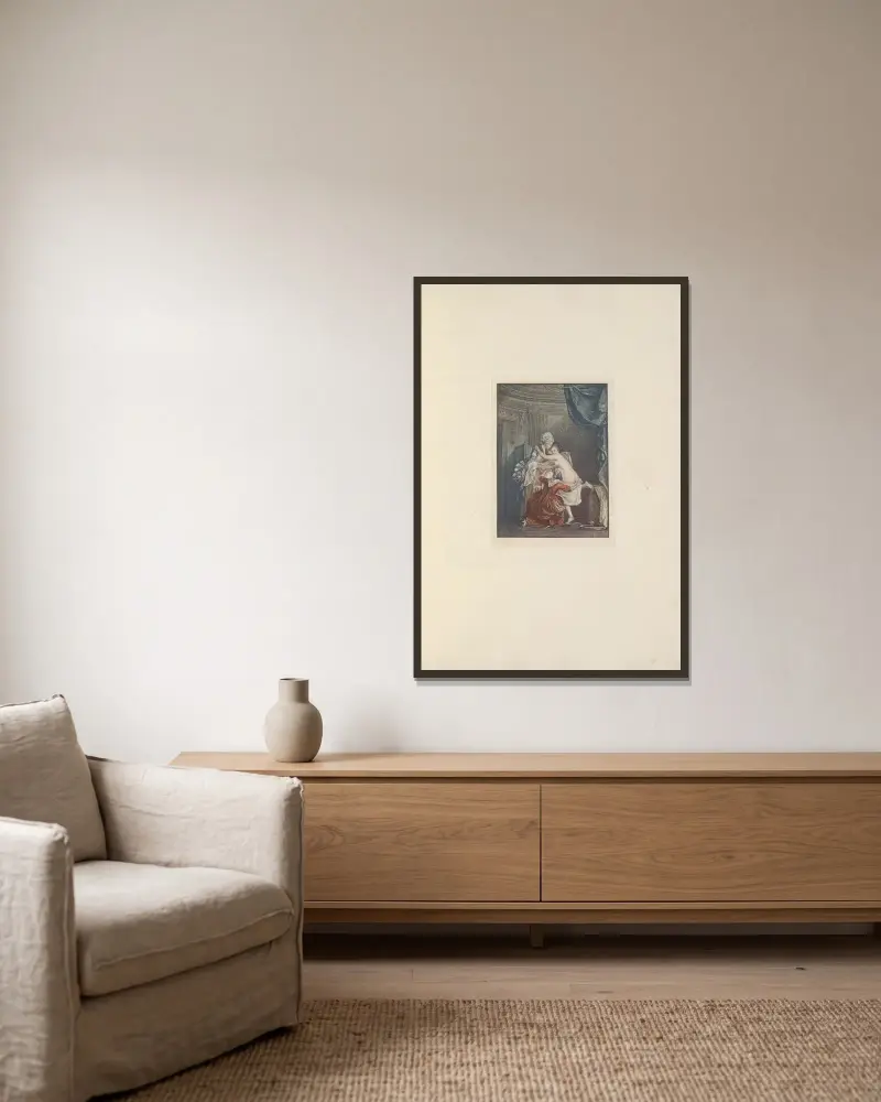 Das Bad, 1923 – Nr. 3 von Albert Christophle gerahmt an einer Wand
