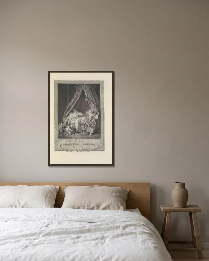 Le Lever (A. L. Romanet nach S. Freudenberger) von Albert Christophle gerahmt an einer Wand