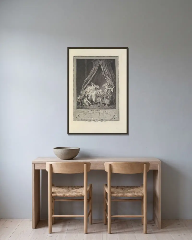 Le Lever (A. L. Romanet nach S. Freudenberger) von Albert Christophle gerahmt an einer Wand
