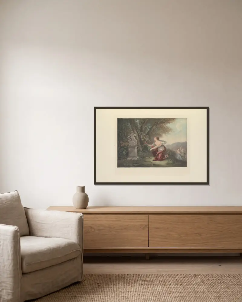 Opfer an die Liebe von Albert Christophle gerahmt an einer Wand