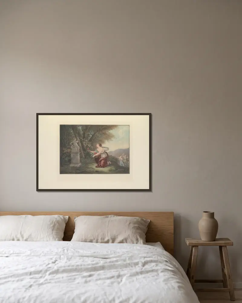 Opfer an die Liebe von Albert Christophle gerahmt an einer Wand