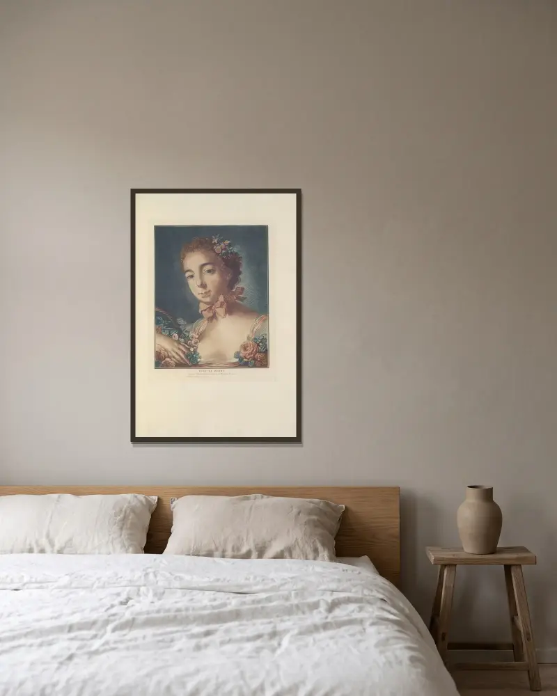Flora av Albert Christophle inramad på en vägg