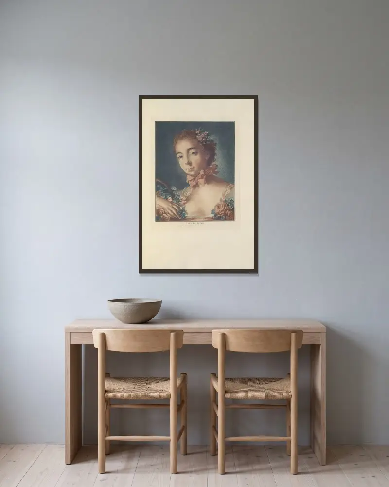 Flora av Albert Christophle inramad på en vägg