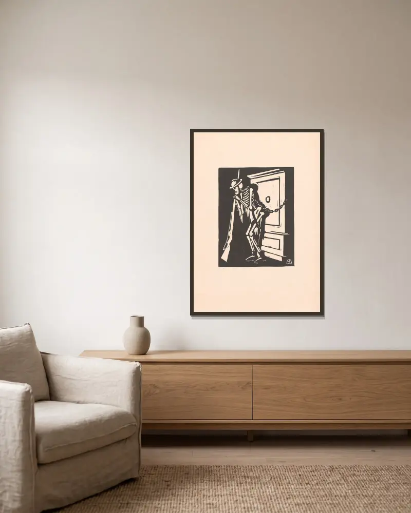 Bis zum Ende! von Albert Daenens gerahmt an einer Wand