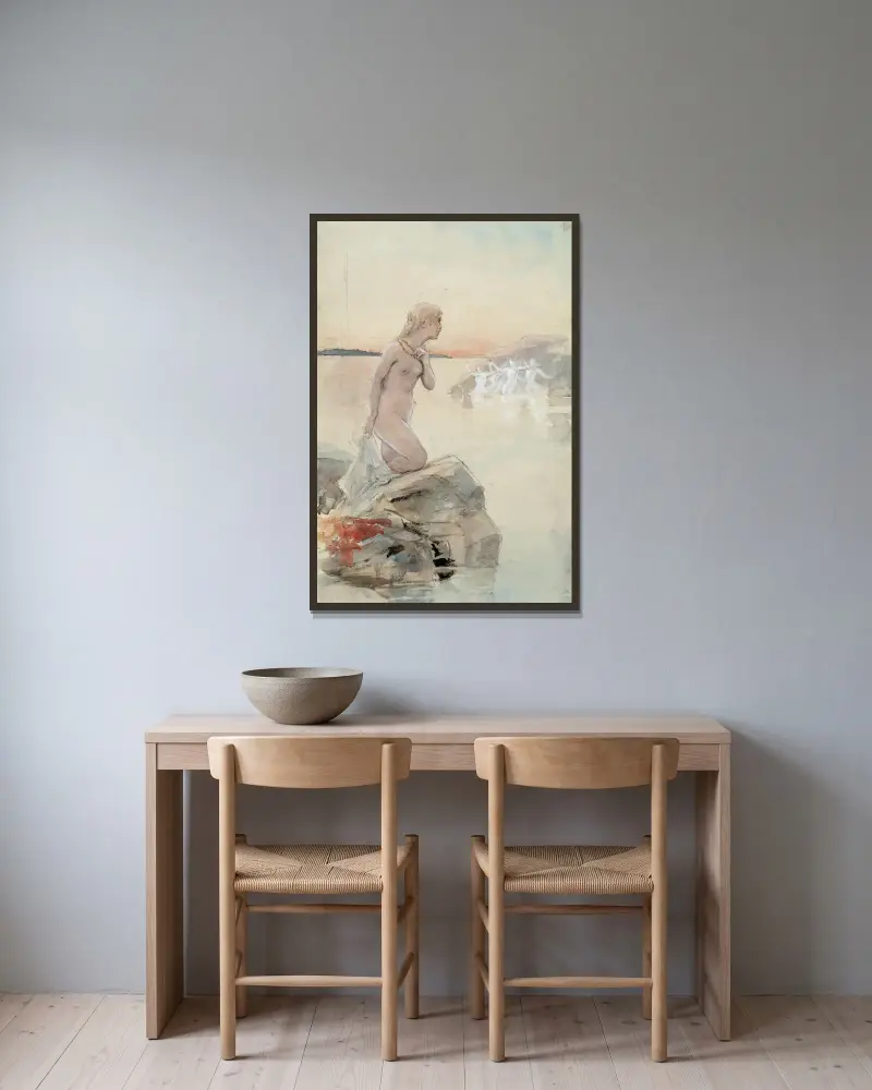 Aino, Albert Edelfelt v rámu na stěně