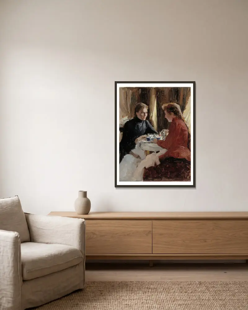 Zweites Frühstück von Albert Edelfelt gerahmt an einer Wand