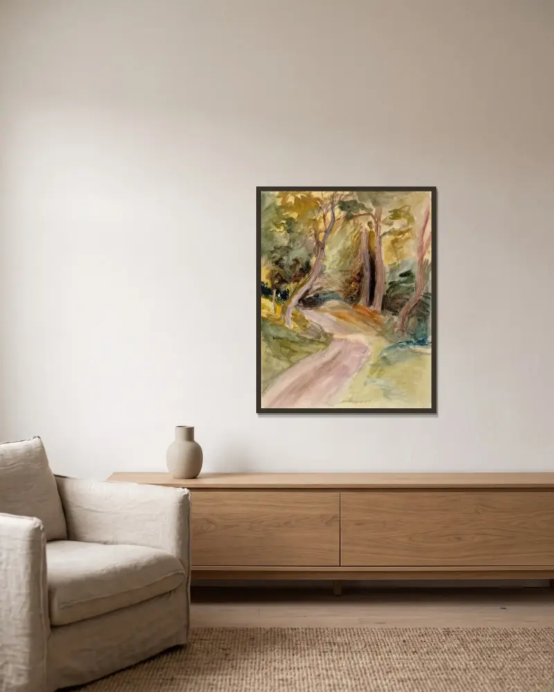 Waldinneres von Albert Edelfelt gerahmt an einer Wand