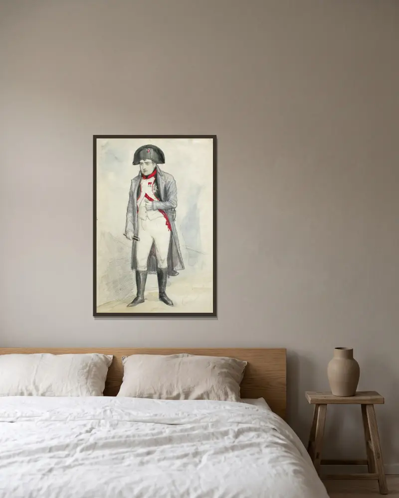 Napoleon av Albert Edelfelt inramad på en vägg