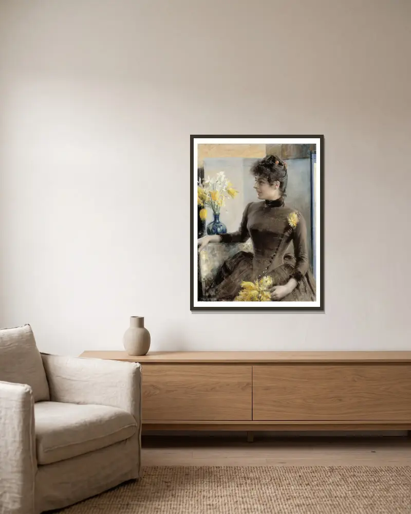 Pariserin von Albert Edelfelt gerahmt an einer Wand