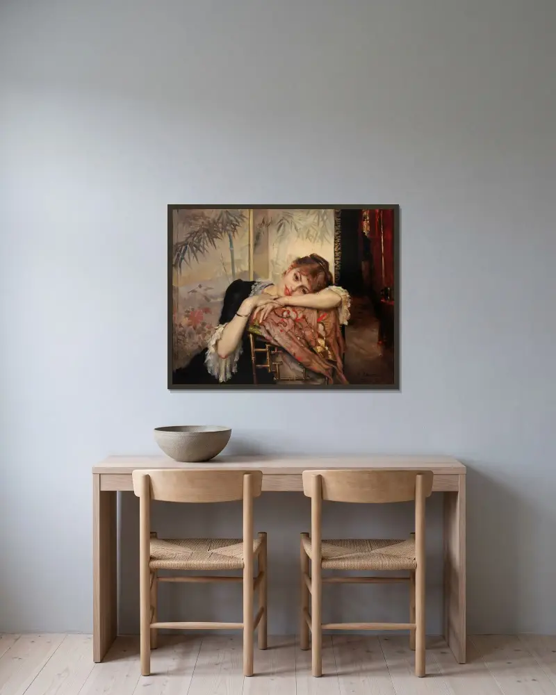 Paryżanka (Virginie), Albert Edelfelt w ramie na ścianie