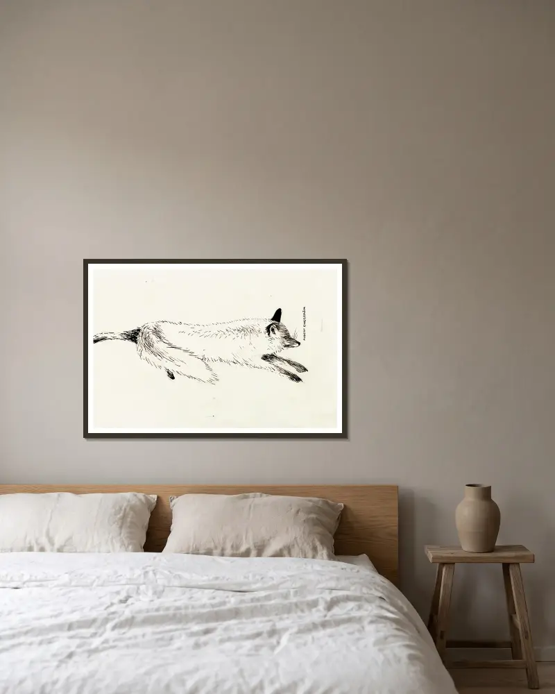 Jagdlustig von Albert Engström gerahmt an einer Wand