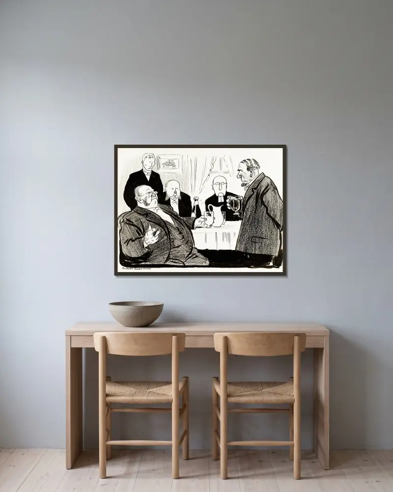 Mattson rybak, Albert Engström w ramie na ścianie