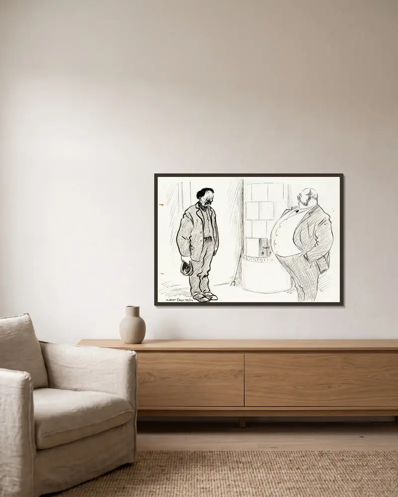 Pelle aus Småland von Albert Engström gerahmt an einer Wand