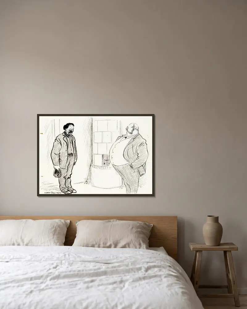 Pelle aus Småland von Albert Engström gerahmt an einer Wand