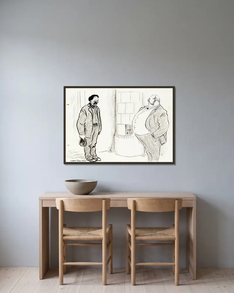 Pelle aus Småland von Albert Engström gerahmt an einer Wand