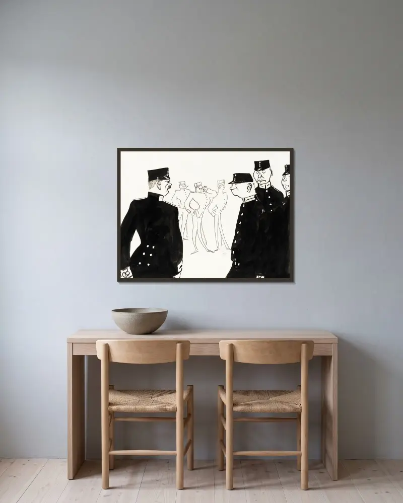 Sergeanten, Albert Engström v rámu na stěně