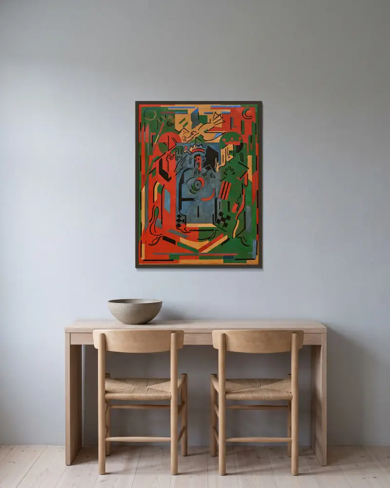V paláci, Albert Gleizes v rámu na stěně