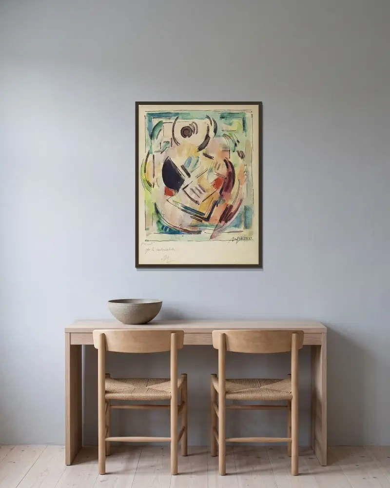 Composition av Albert Gleizes inramad på en vägg