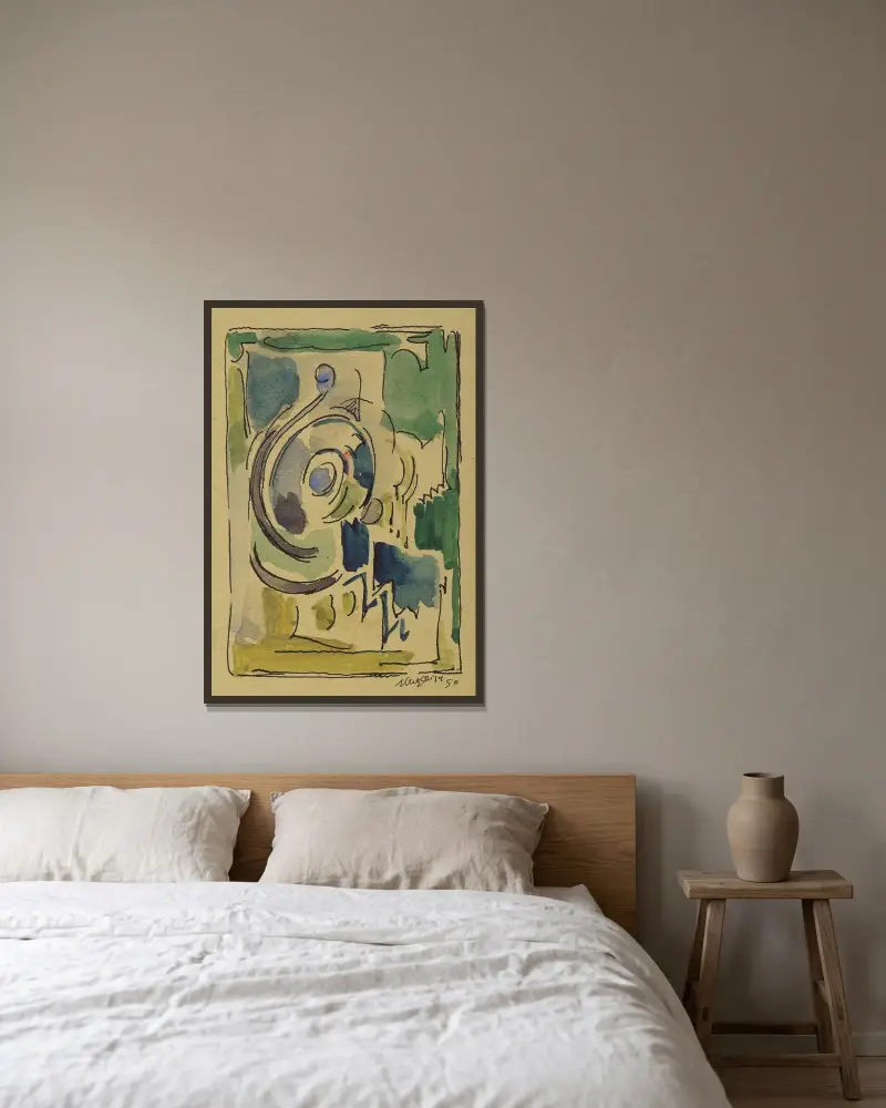 Composition av Albert Gleizes inramad på en vägg