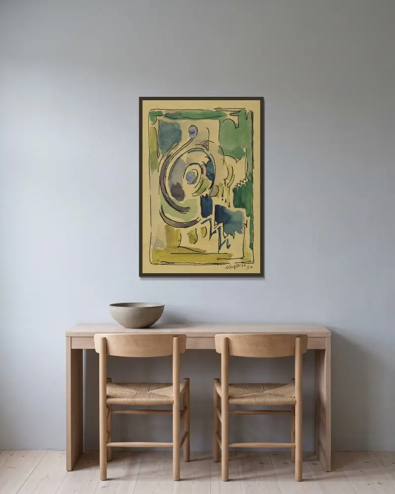 Composition av Albert Gleizes inramad på en vägg