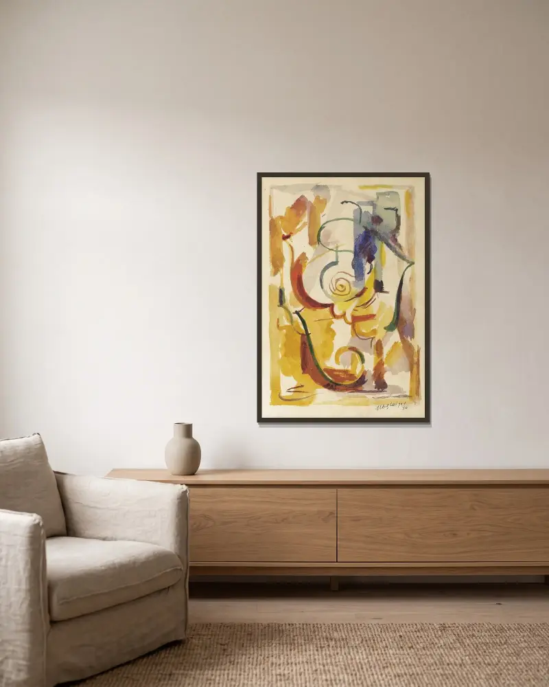 Composition av Albert Gleizes inramad på en vägg