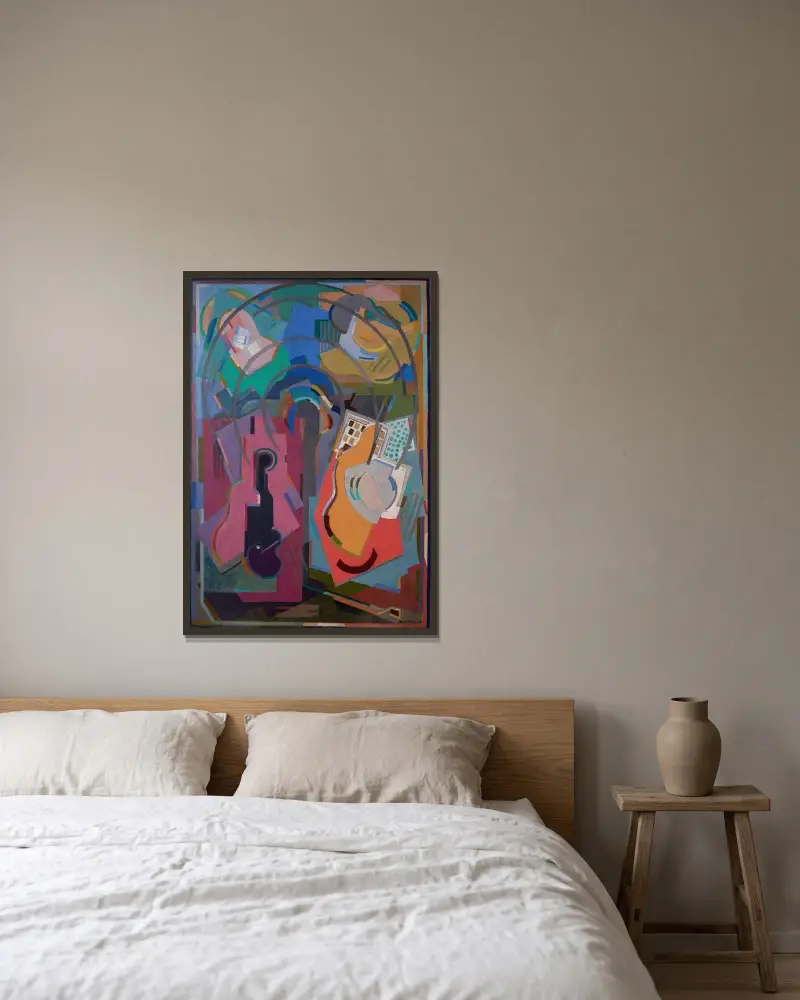 Rhythmische Komposition, vier Elemente von Albert Gleizes gerahmt an einer Wand