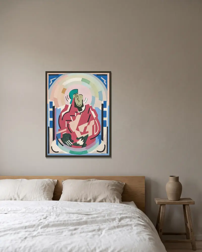 Figure ou Composition av Albert Gleizes inramad på en vägg