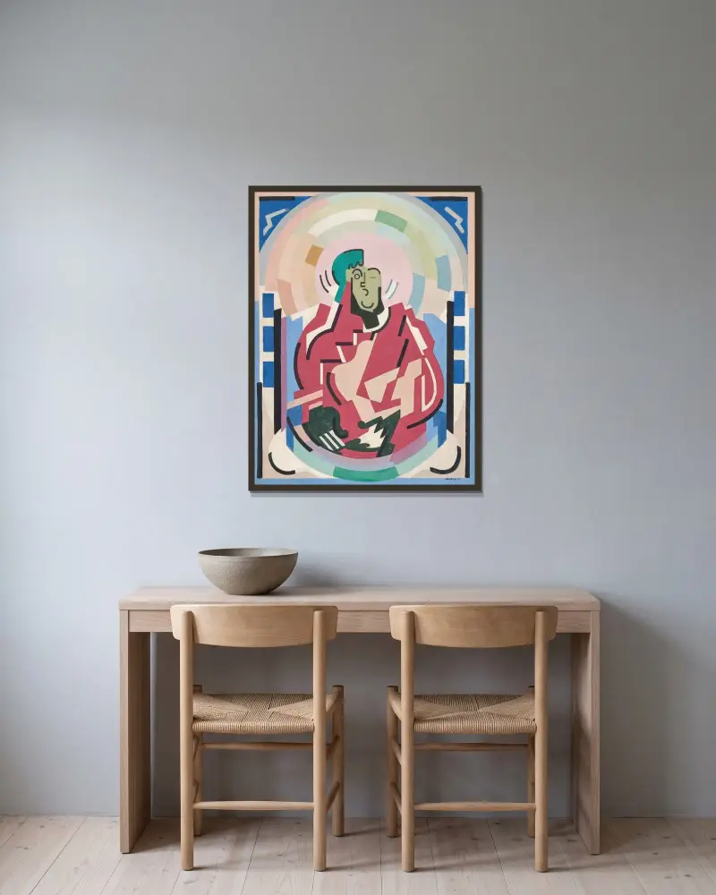 Figure ou Composition av Albert Gleizes inramad på en vägg