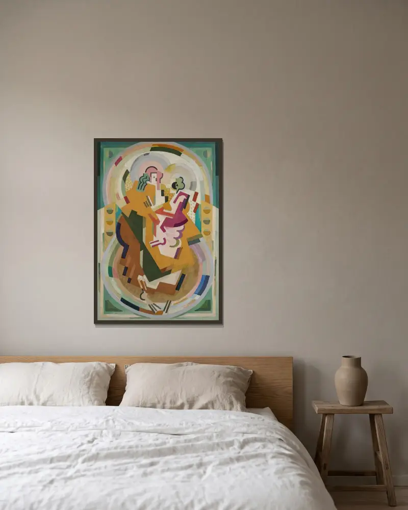 Figure suggérée dans une peinture mesure-cadence-rythme av Albert Gleizes inramad på en vägg