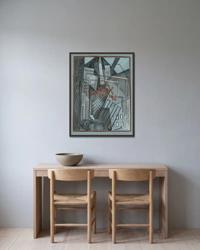Kelly Springfield av Albert Gleizes inramad på en vägg